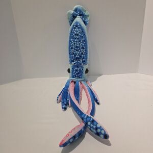 Wild Republic Giant Squid Blue Teal Pink Plush Stuffed Animal Toy 29"
